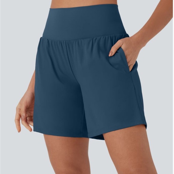 HALARA Women's High Waist Shorts - Blue - Picture 1 of 3